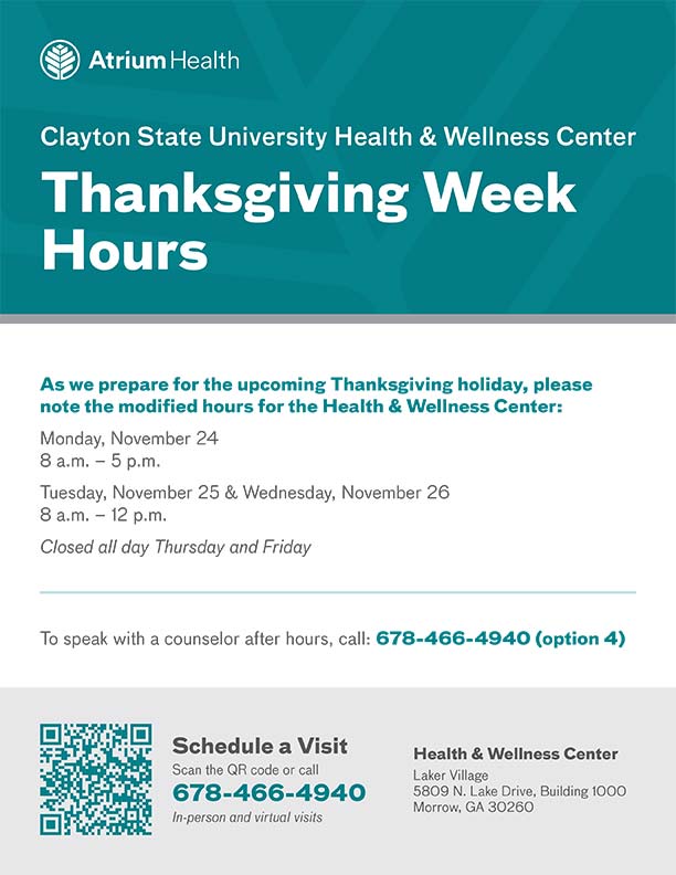 thanksgiving week hours