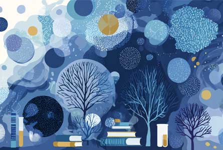 trees circles and books