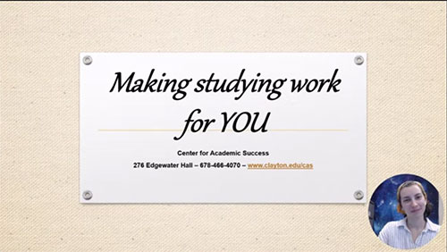 making studying work for you