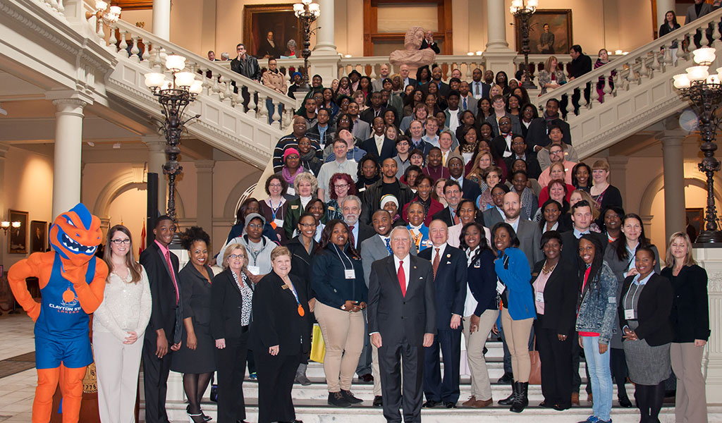 Clayton State University faculty, staff and students at the Capitol