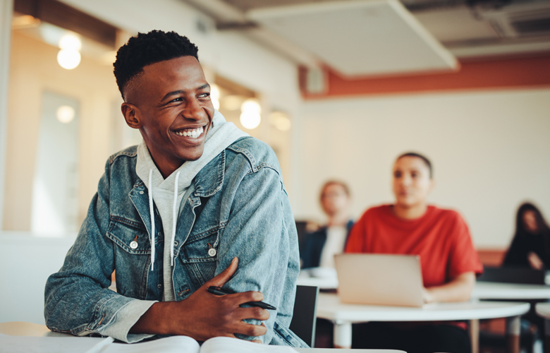 Continuing student in classroom