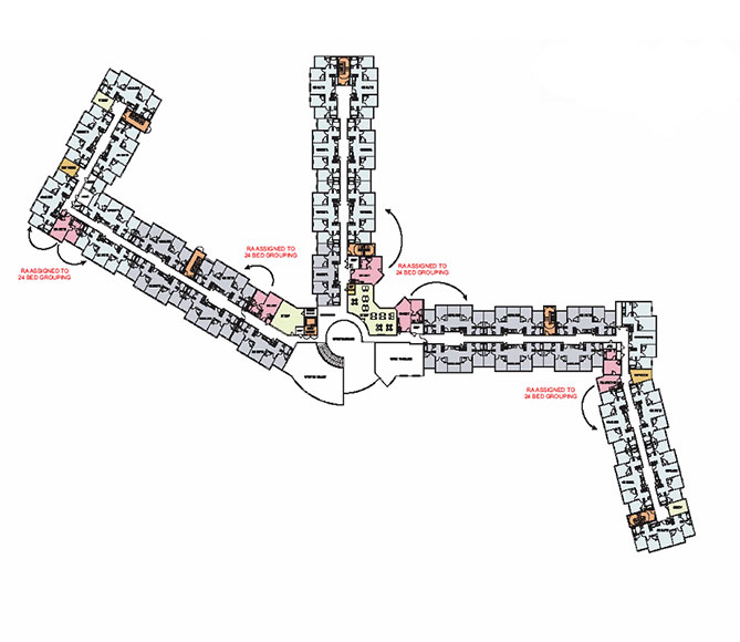 Building Layout, Floors 2-4