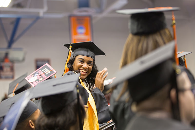 Graduate smiling