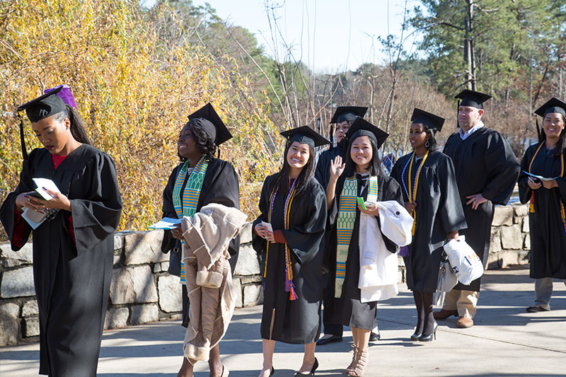 Students waiting to graduate