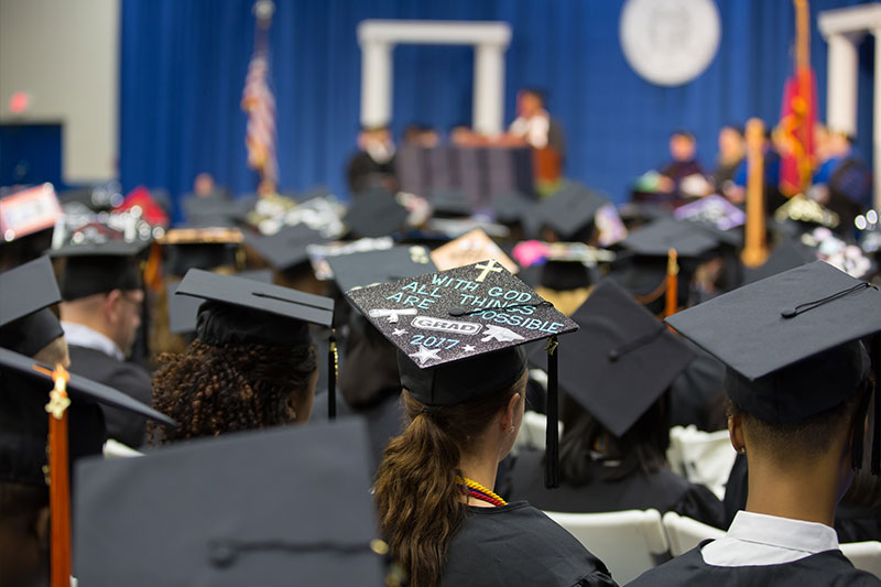 Students waiting to graduate