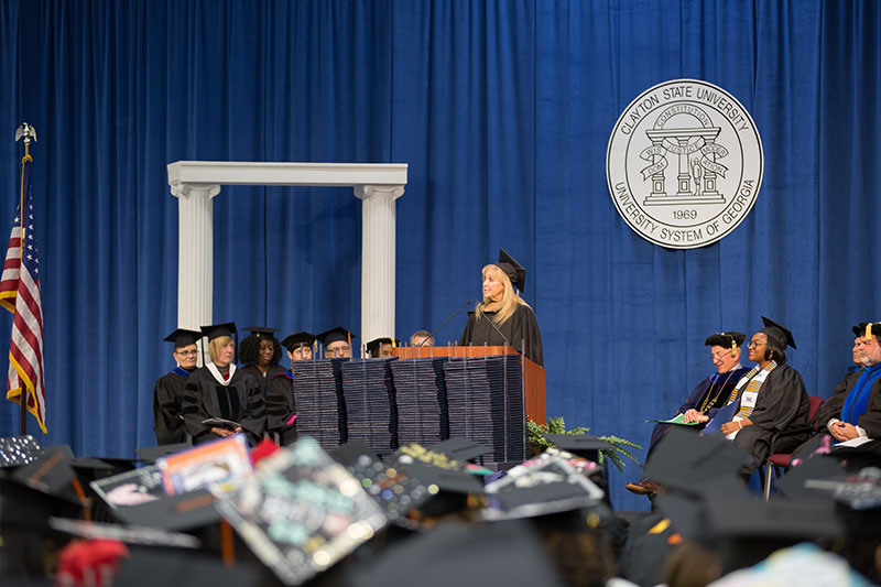 Faculty member speaking