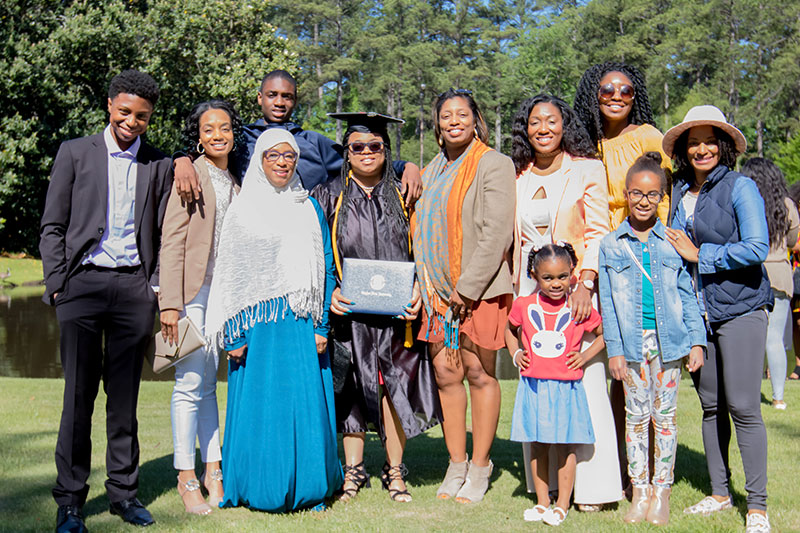 Graduate with family