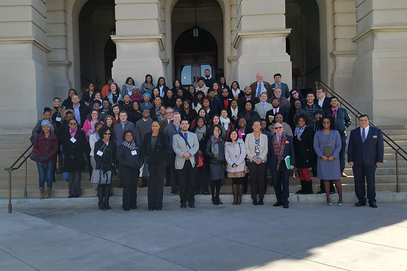 Clayton State group outside the capitol