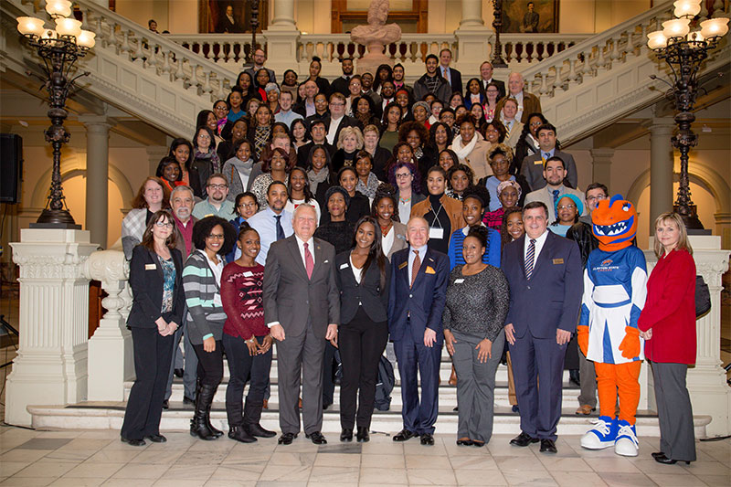 Day at the Capitol group picture on the stairs