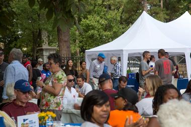 The crowd at an Alumni event