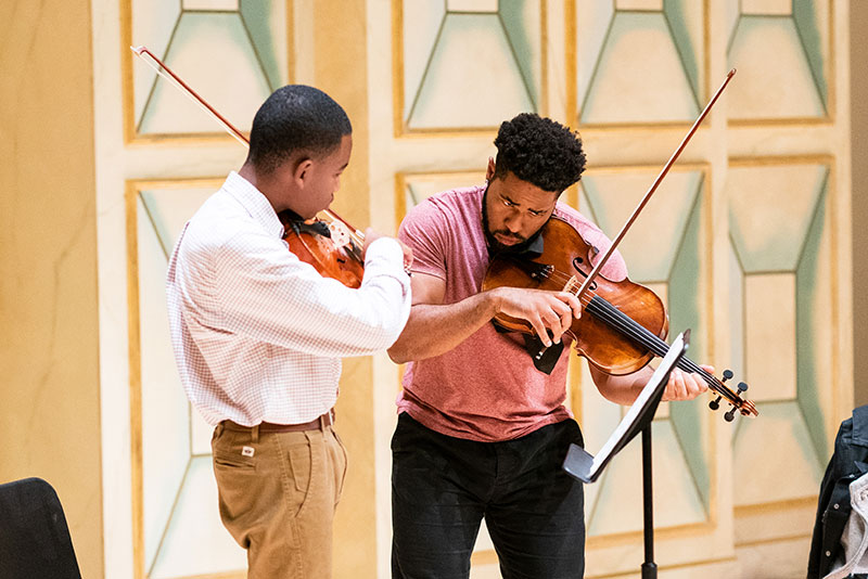 Drew Forde playing the viola