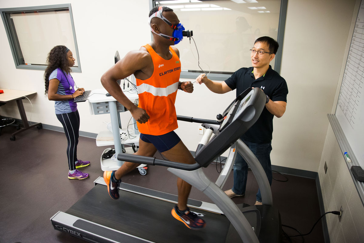 Student on treadmill