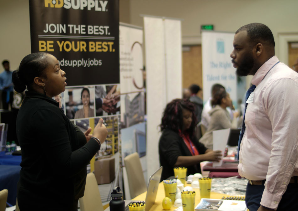Students at Claytoin State University Career Fair