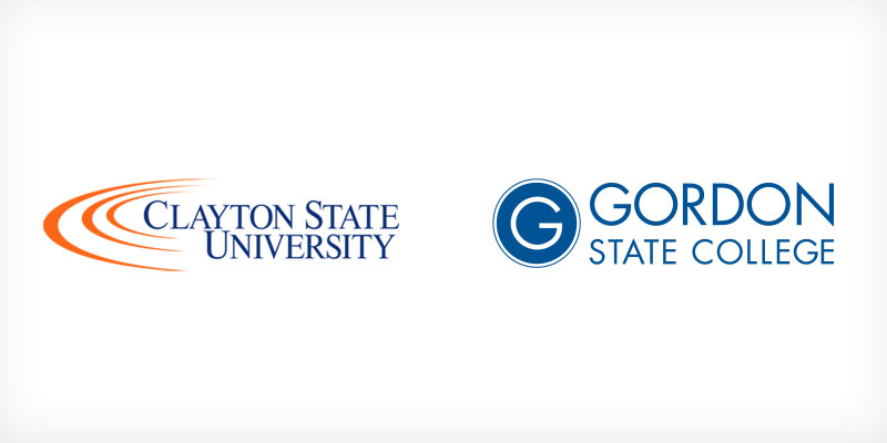 Clayuton State and Gordon State logos