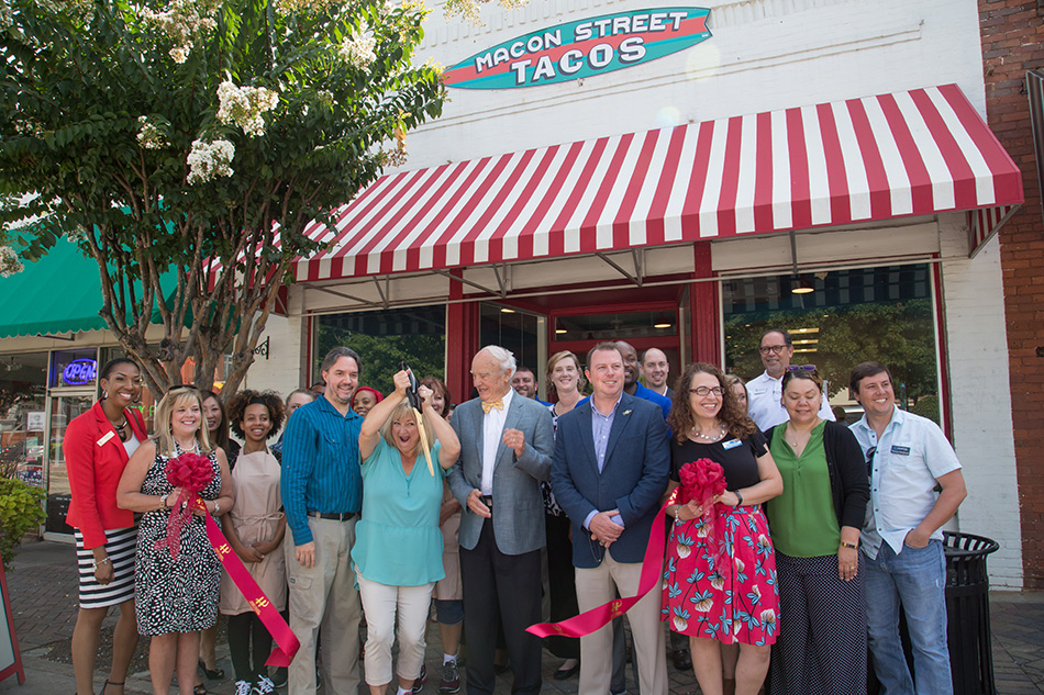 Katy Bell at her restaurant opening