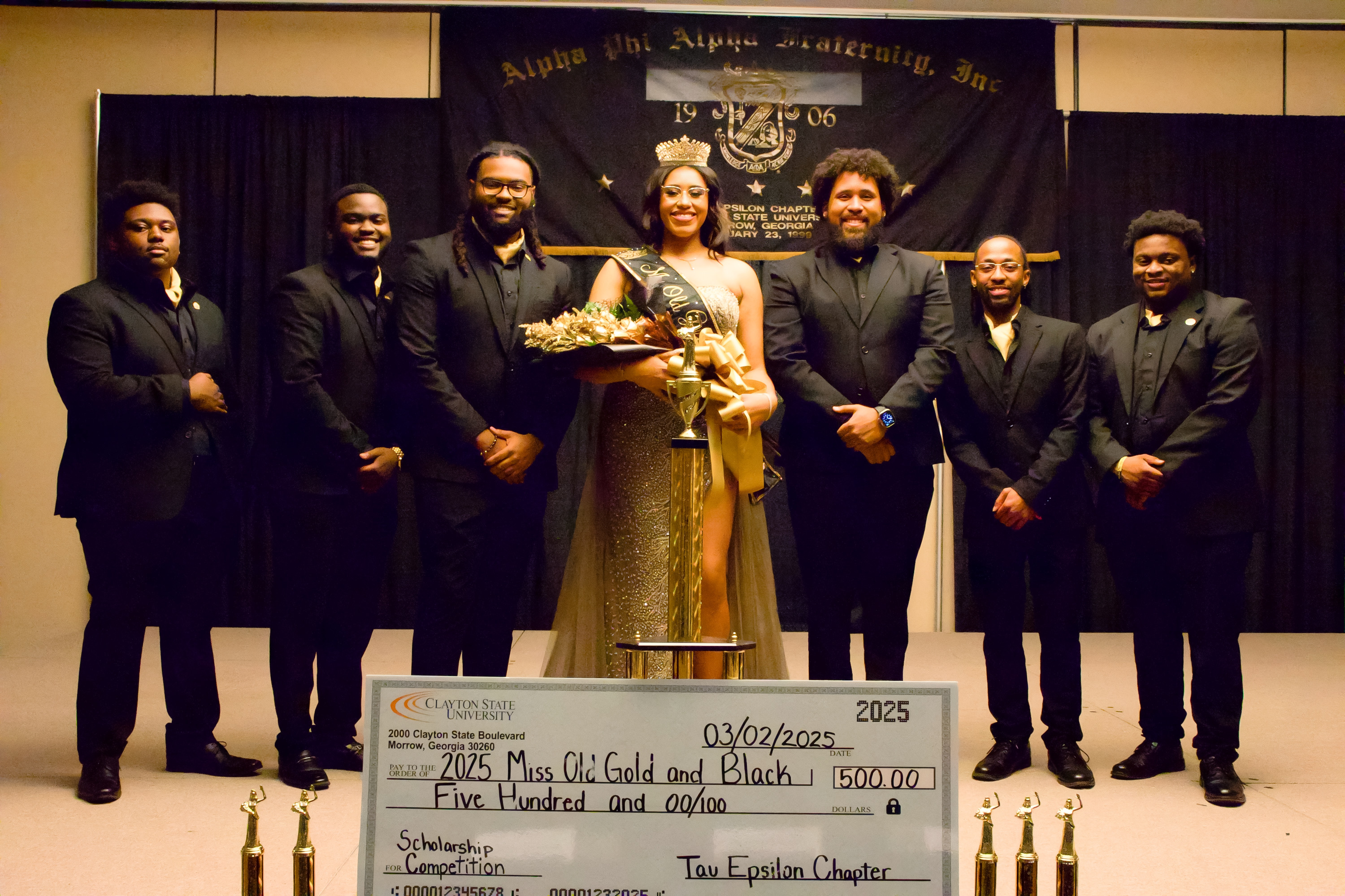 Alpha Phi Alpha Tau Epsilon Chapter with Miss Olde Gold and Black 2025