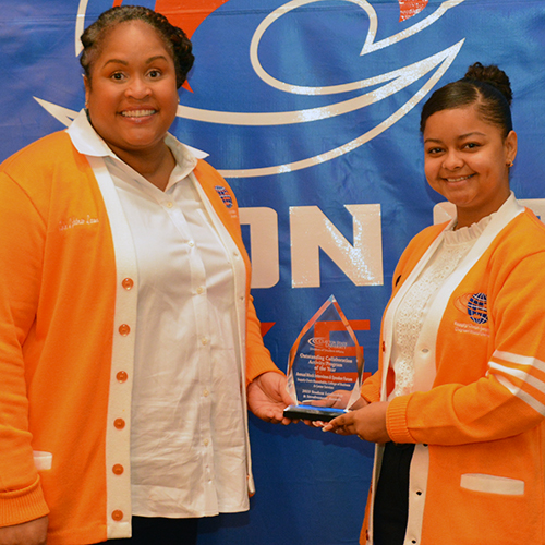 Image of 2023 Laker Vision Award winner and her organization advisor