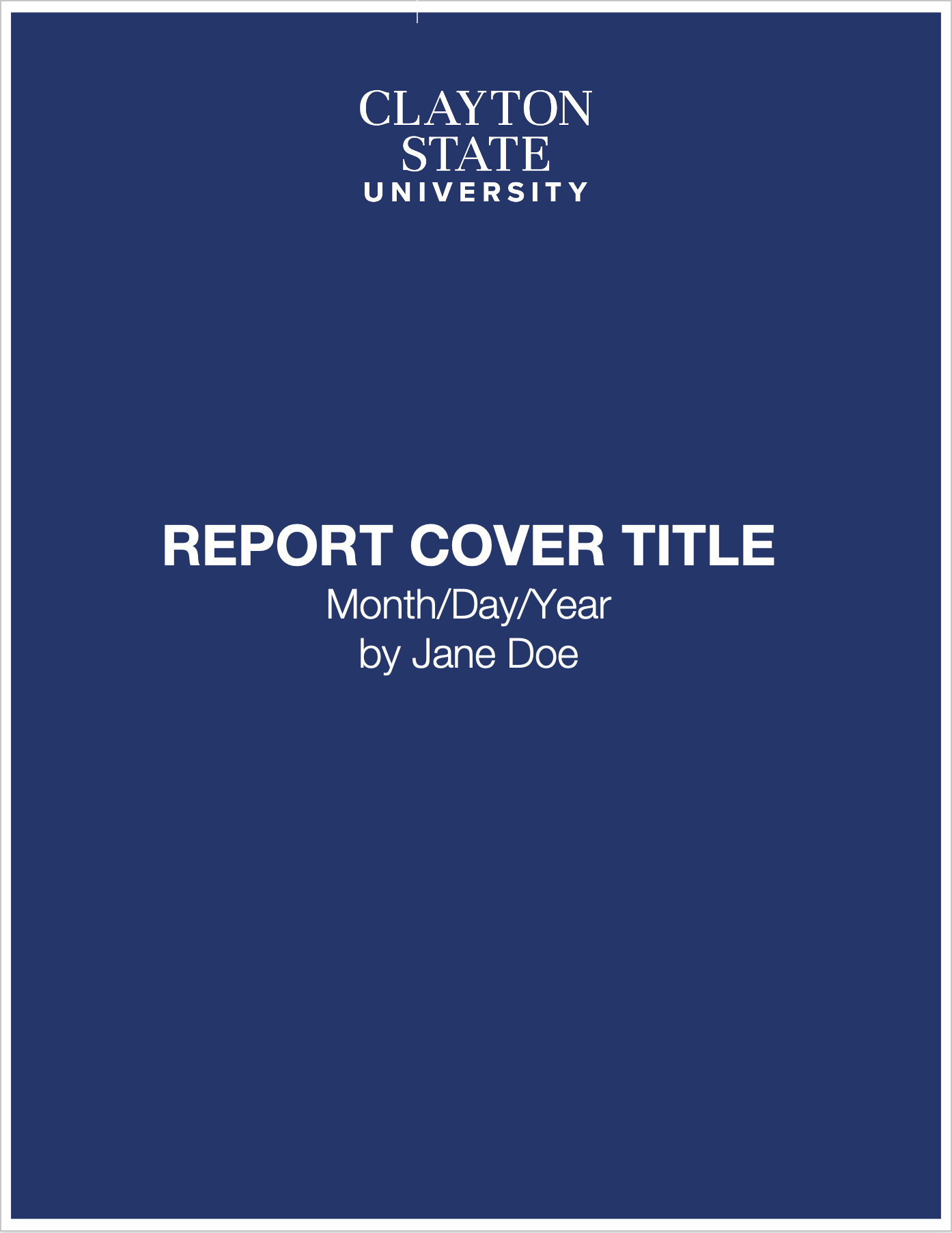 Report Cover Example 2