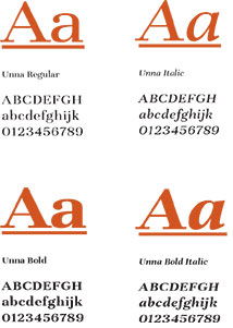 Unna font example