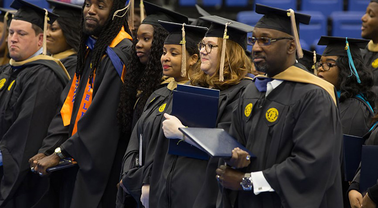 Students at graduation