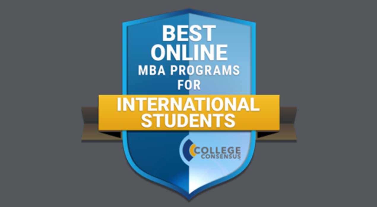 Best online MBA program for international students badge
