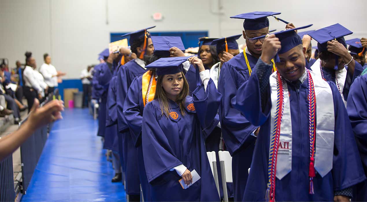 Students at commencement