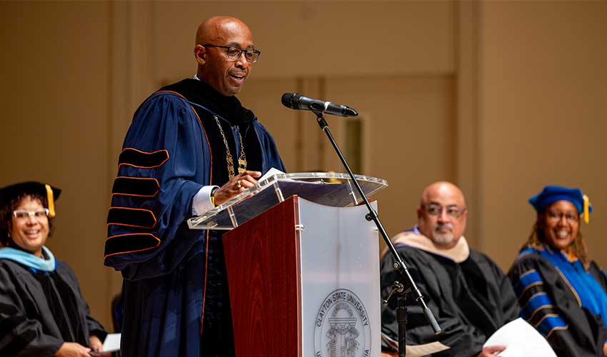 Dr. Lewis at Convocation
