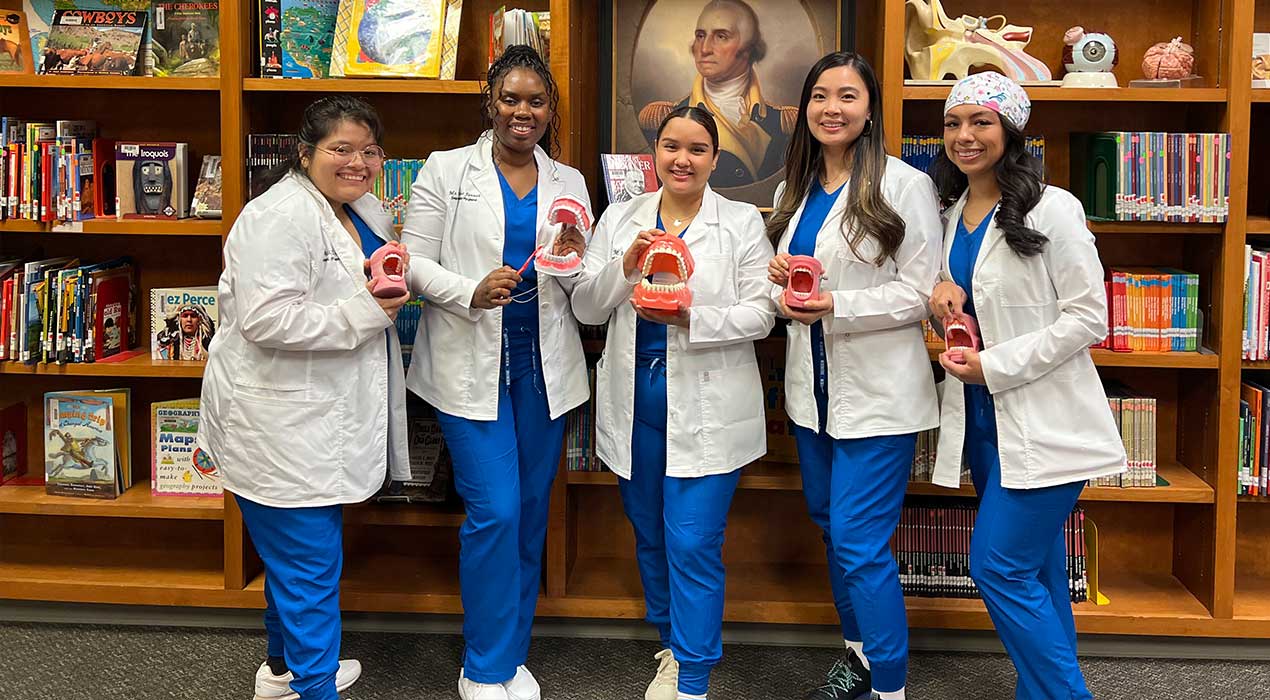 Dental Hygiene seniors gather together for Career Day at McGarrah Elementary School in Morrow, Georgia