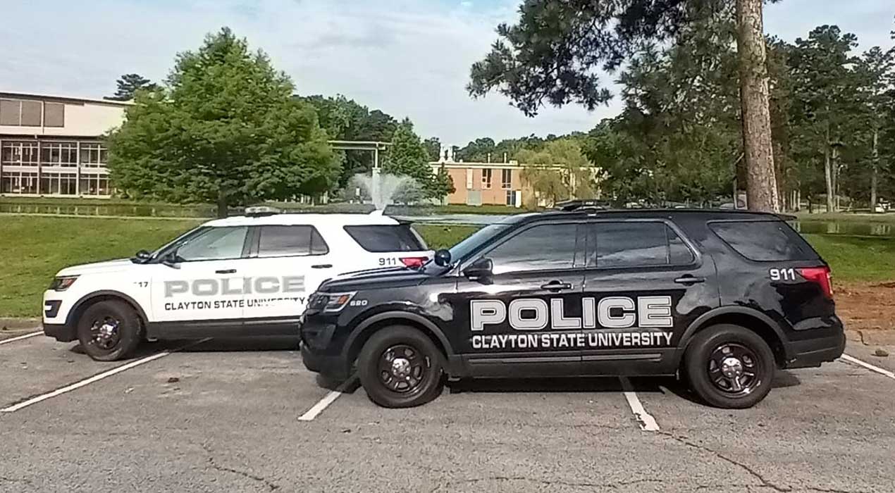 Clayton State patrol cars on standby