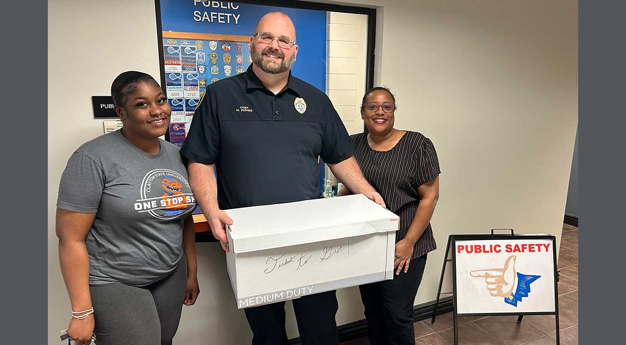 Chief John Keener joined by members of Clayton State's Public Safety staff