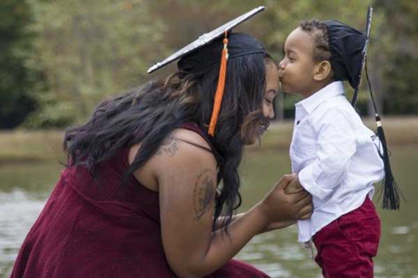 college mom with kid