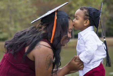 student with child